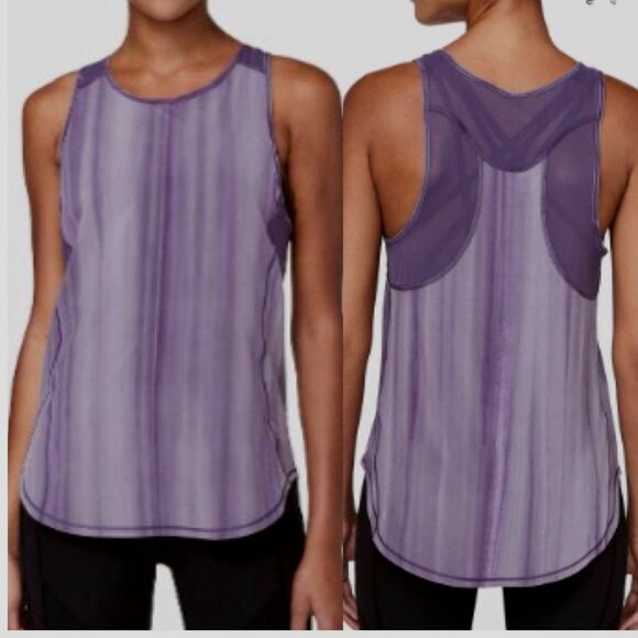 Lululemon Sculpt Tank II Brushed  White Code Blue Sleeveless Mesh Top Size 8 - Picture 1 of 7